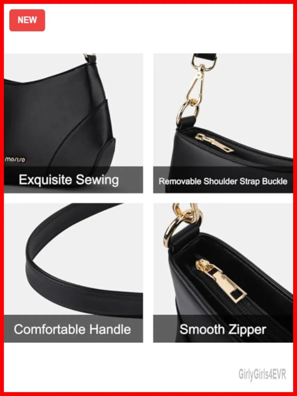PU Leather Crossbody Hobo Bag Small Shoulder Purse Adjustable Strap